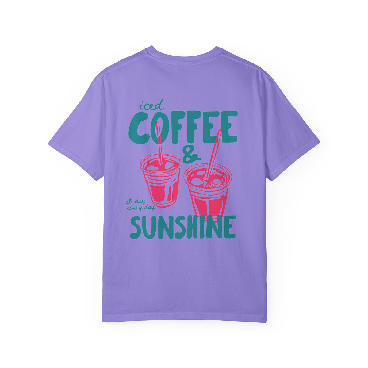 Iced Coffee & Sunshine T-Shirt — Retro Summer Coffee Graphic Tee