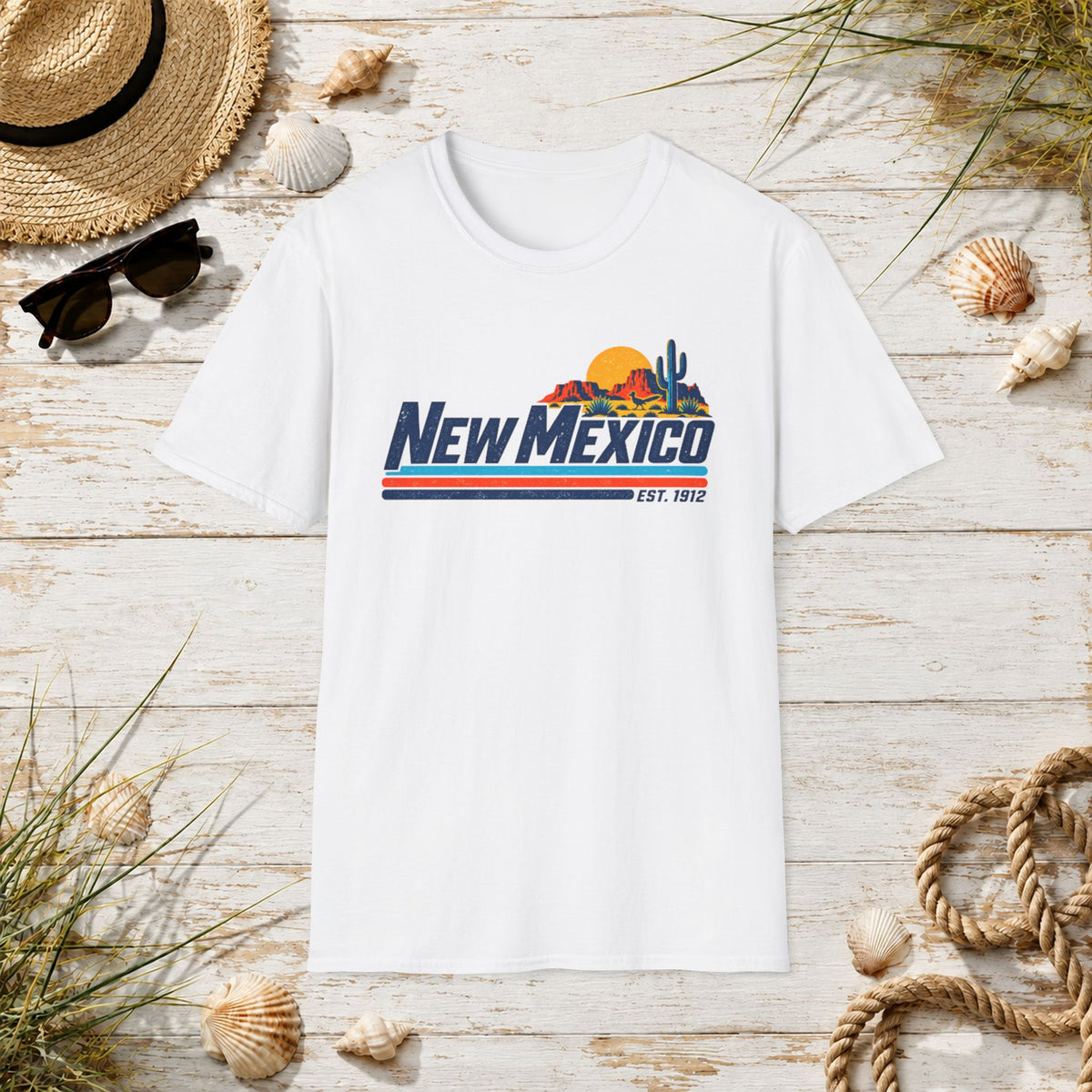 New Mexico Retro Sunset T-Shirt — Vintage Desert State Graphic Tee