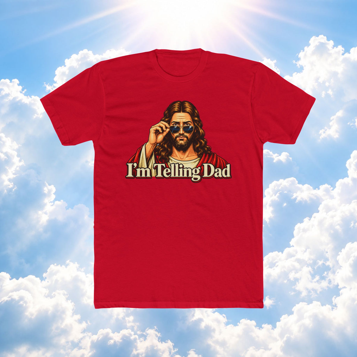 “I’m Telling Dad” Graphic Tee — Funny Retro Jesus T-Shirt for Parents & Kids