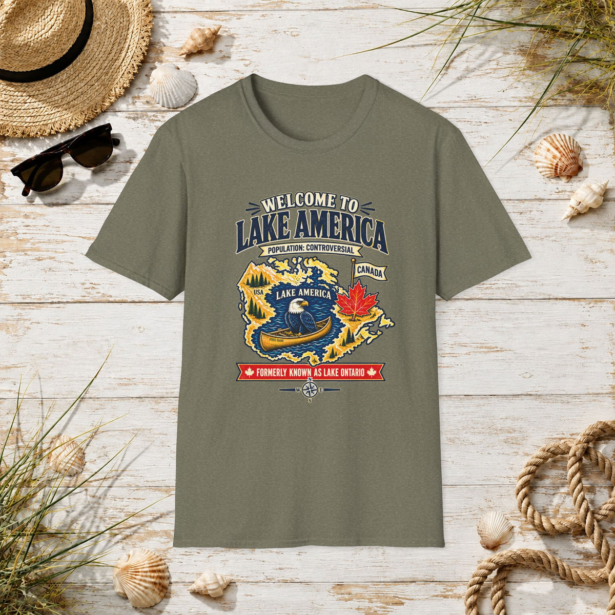Lake America Graphic T-Shirt — "Welcome to Lake America" Retro Travel Tee