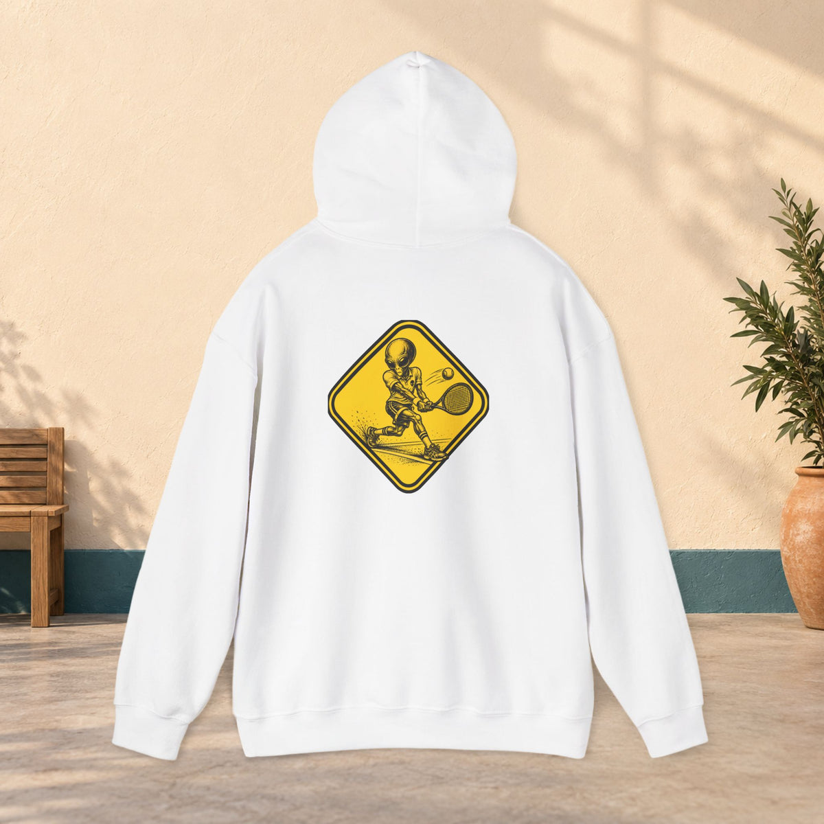 Tennis Player Warning Sign Hoodie