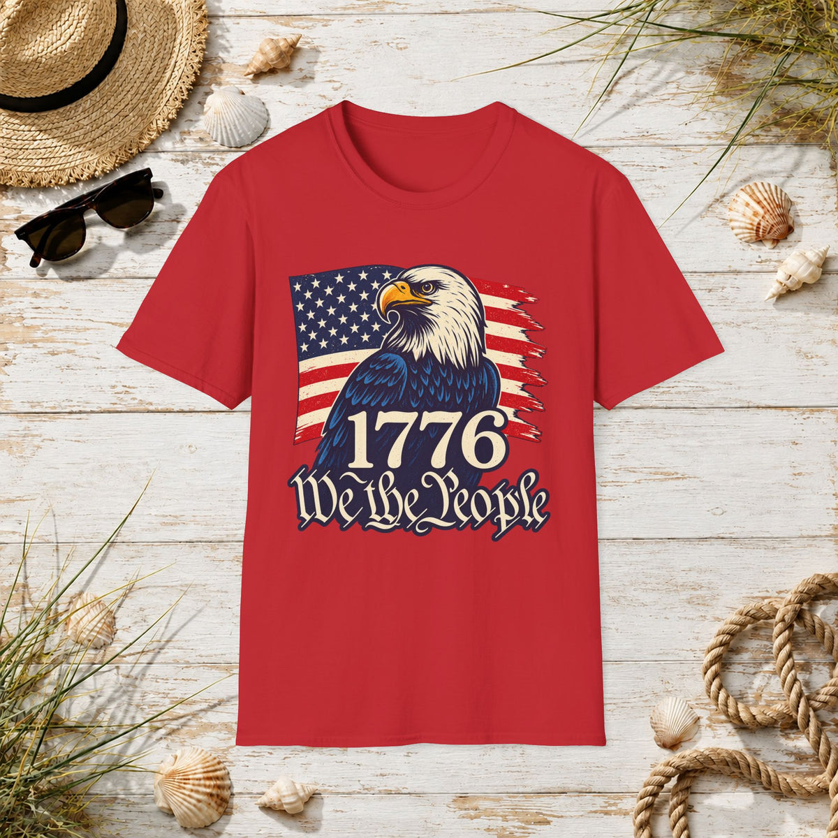 Patriotic Eagle T-Shirt — '1776 We the People' American Flag Tee