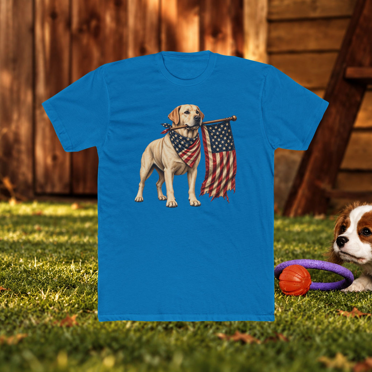 American Flag Labrador T-Shirt — Patriotic Dog Tee