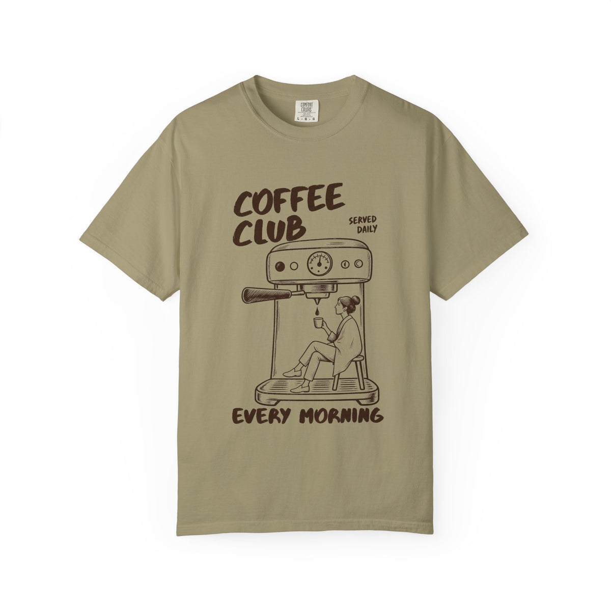 Coffee Club T-Shirt — 'Every Morning' Espresso Machine Graphic Tee