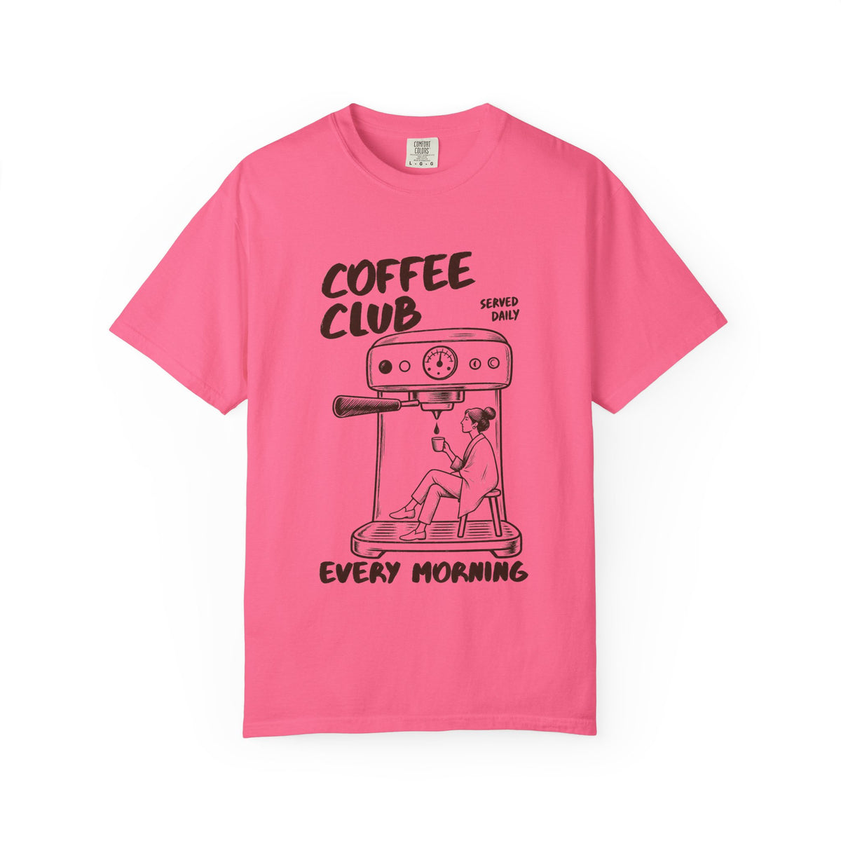 Coffee Club T-Shirt — 'Every Morning' Espresso Machine Graphic Tee