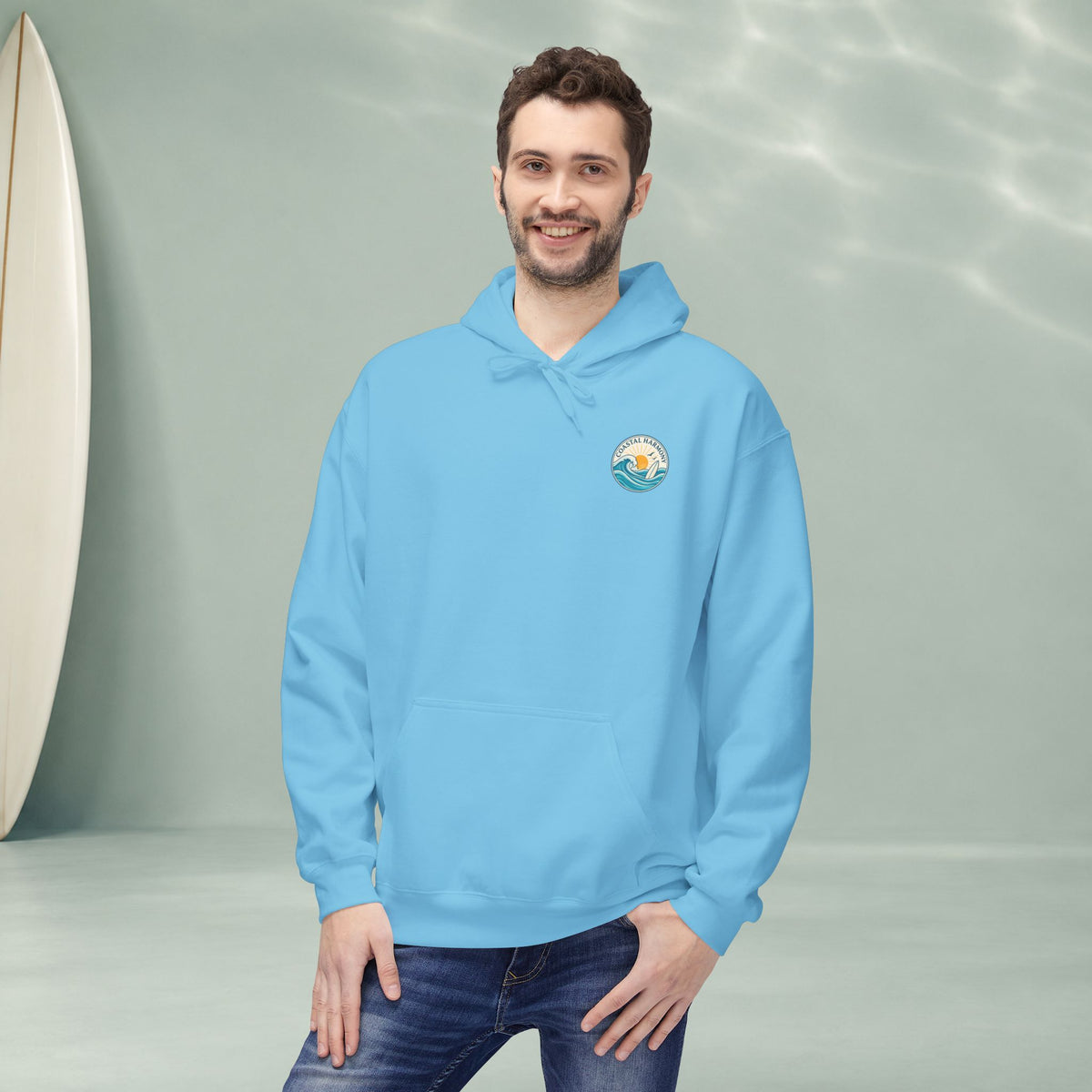 America Vintage Badge Hoodie — "Land of the Free, Because of the Brave"