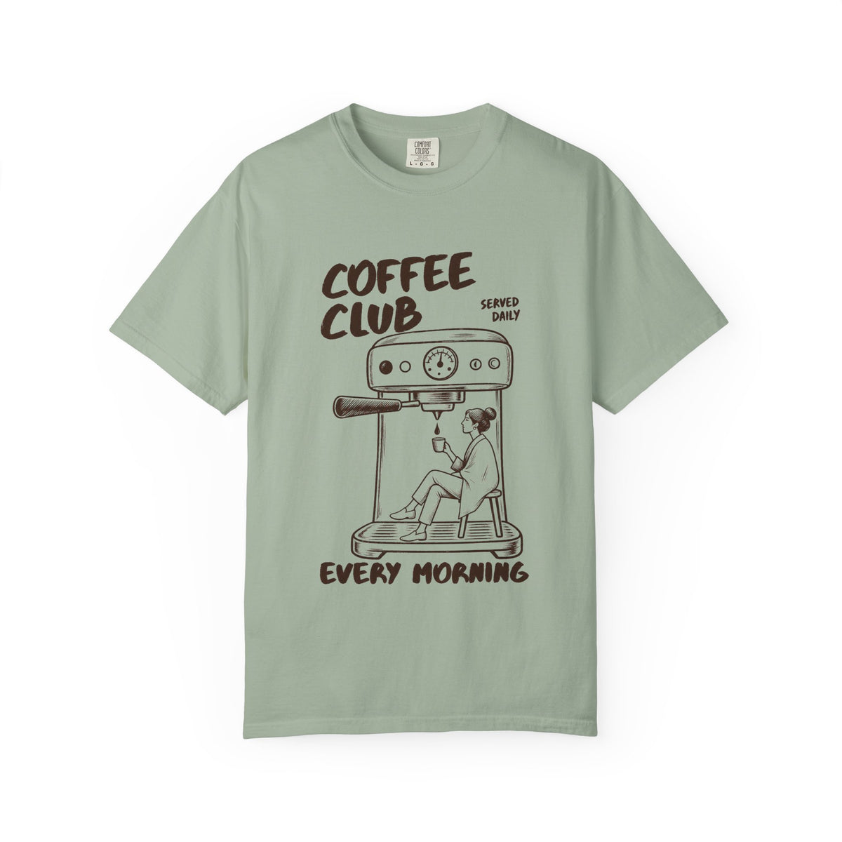 Coffee Club T-Shirt — 'Every Morning' Espresso Machine Graphic Tee