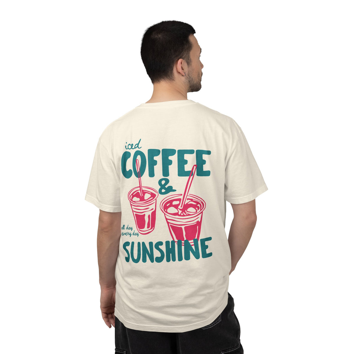 Iced Coffee & Sunshine T-Shirt — Retro Summer Coffee Graphic Tee