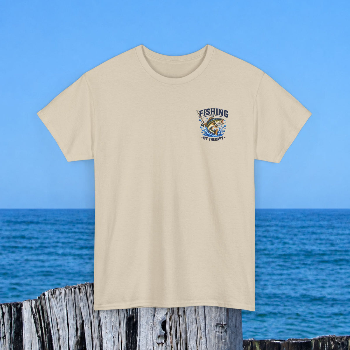 Fishing Tee — "Fishing Is My Therapy" Graphic T-Shirt