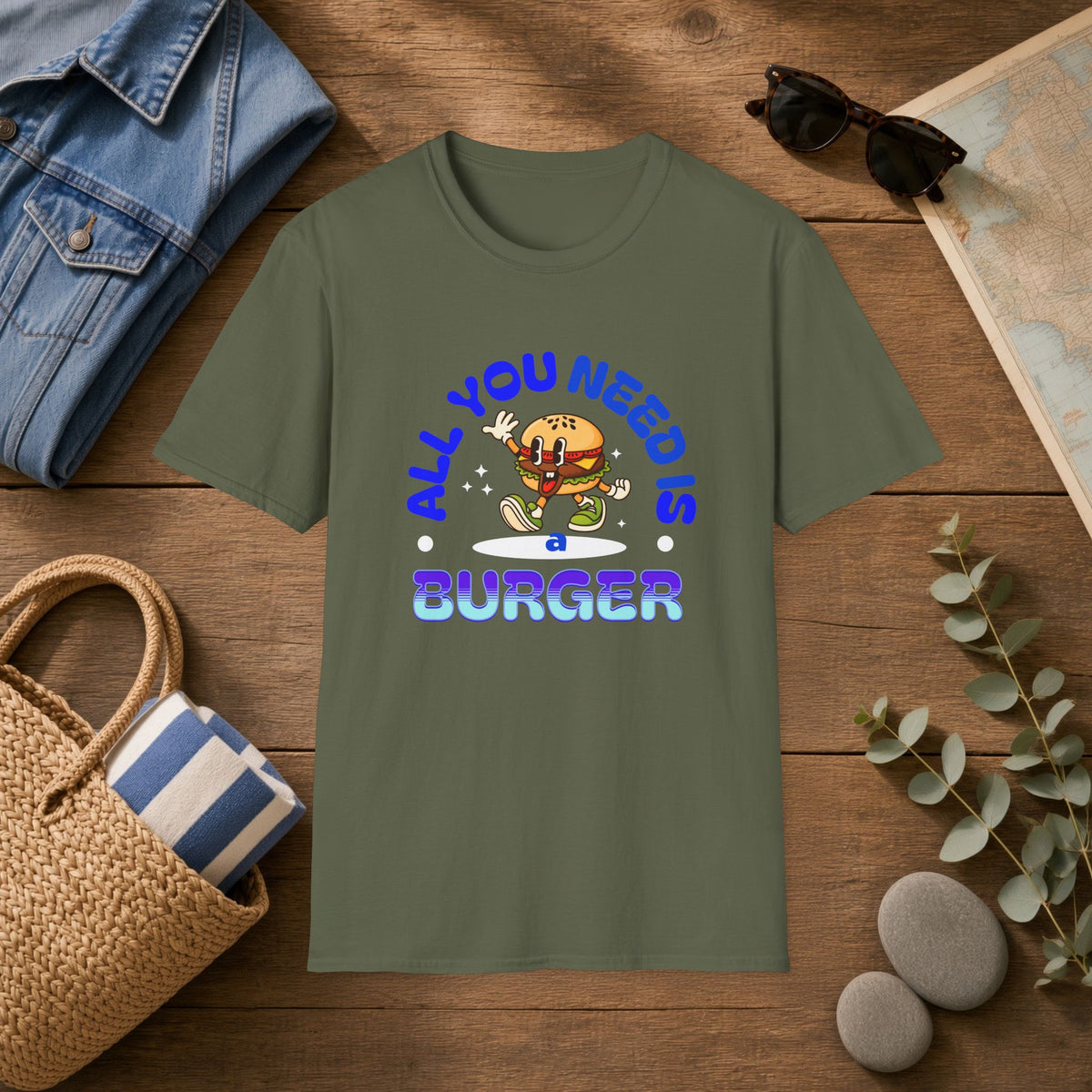 Burger Graphic T‑Shirt — "All You Need Is Burger" Funny Retro Tee