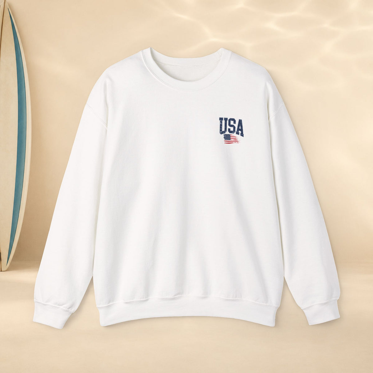 Crewneck Sweatshirt — “It’s Never Luck, It’s Always God” USA Patriotic Christian Crew