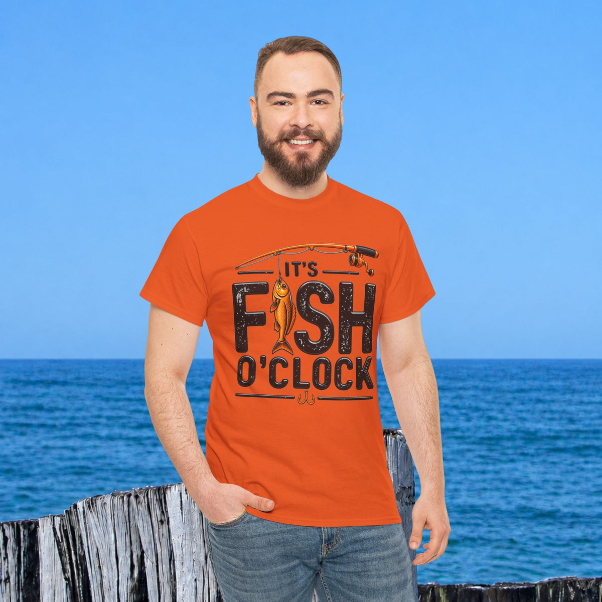 Fishing T‑Shirt — "It's Fish O'Clock" Graphic Tee for Anglers