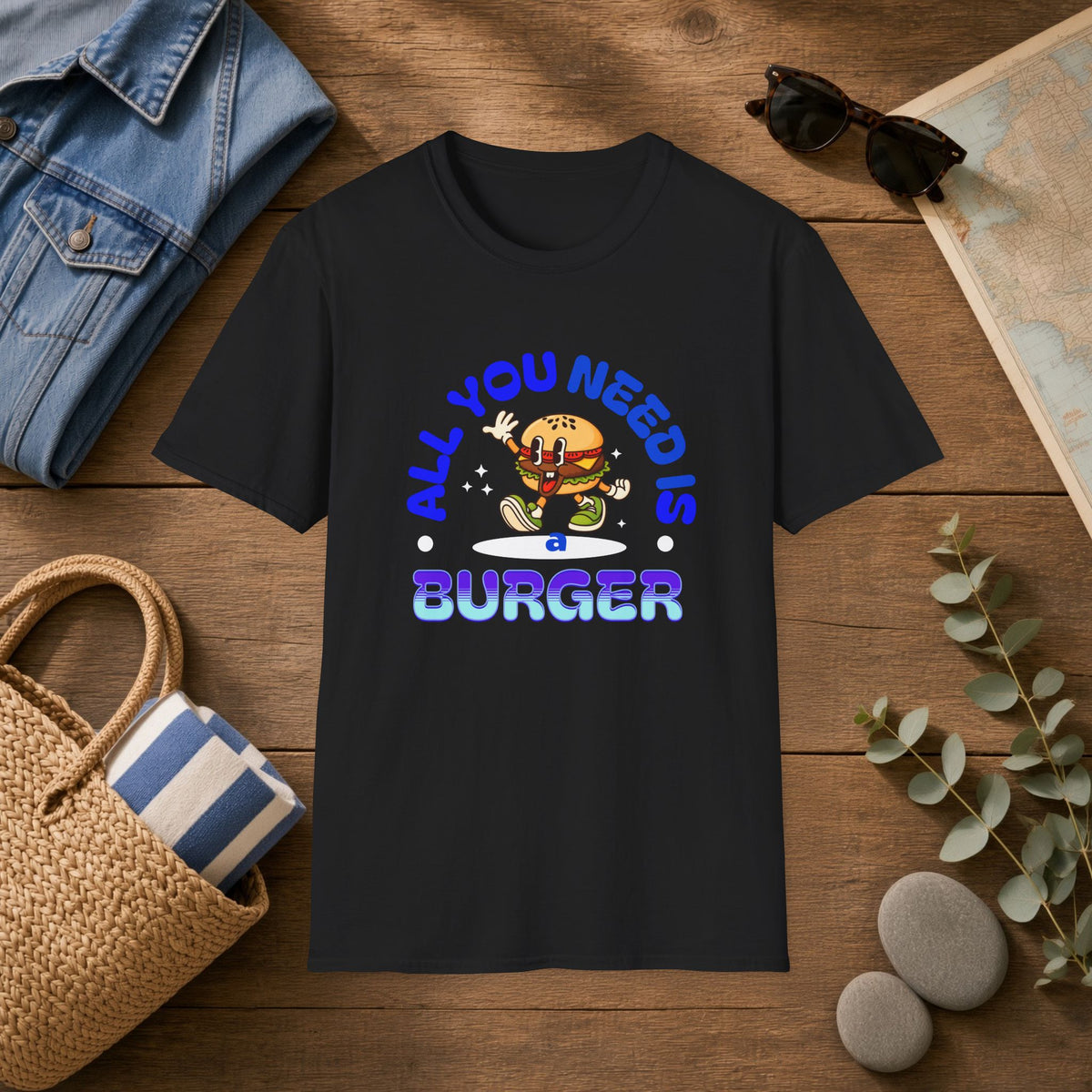 Burger Graphic T‑Shirt — "All You Need Is Burger" Funny Retro Tee