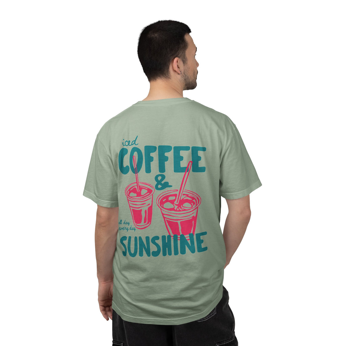 Iced Coffee & Sunshine T-Shirt — Retro Summer Coffee Graphic Tee