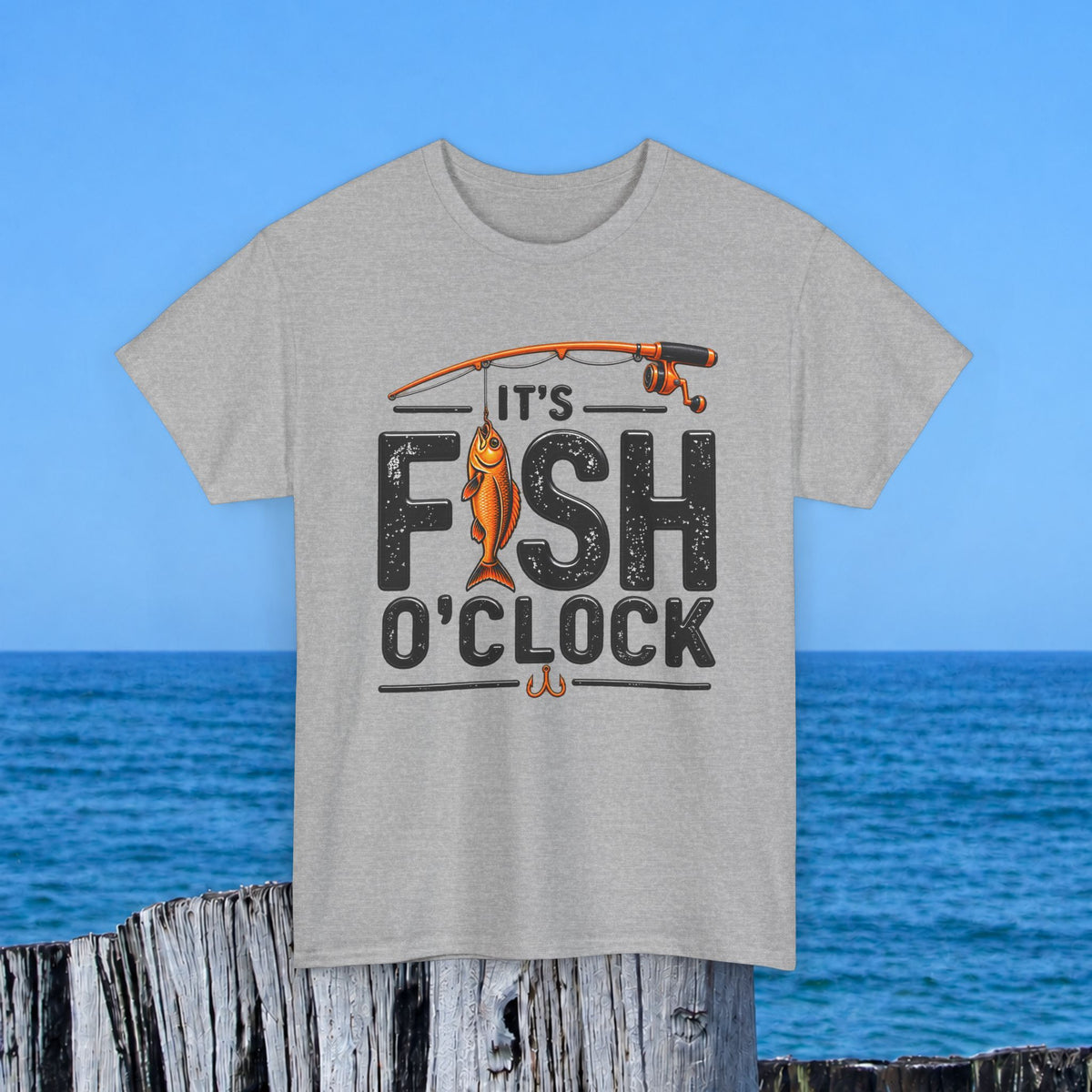 Fishing T‑Shirt — "It's Fish O'Clock" Graphic Tee for Anglers