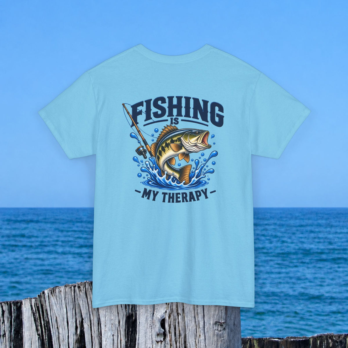 Fishing Tee — "Fishing Is My Therapy" Graphic T-Shirt