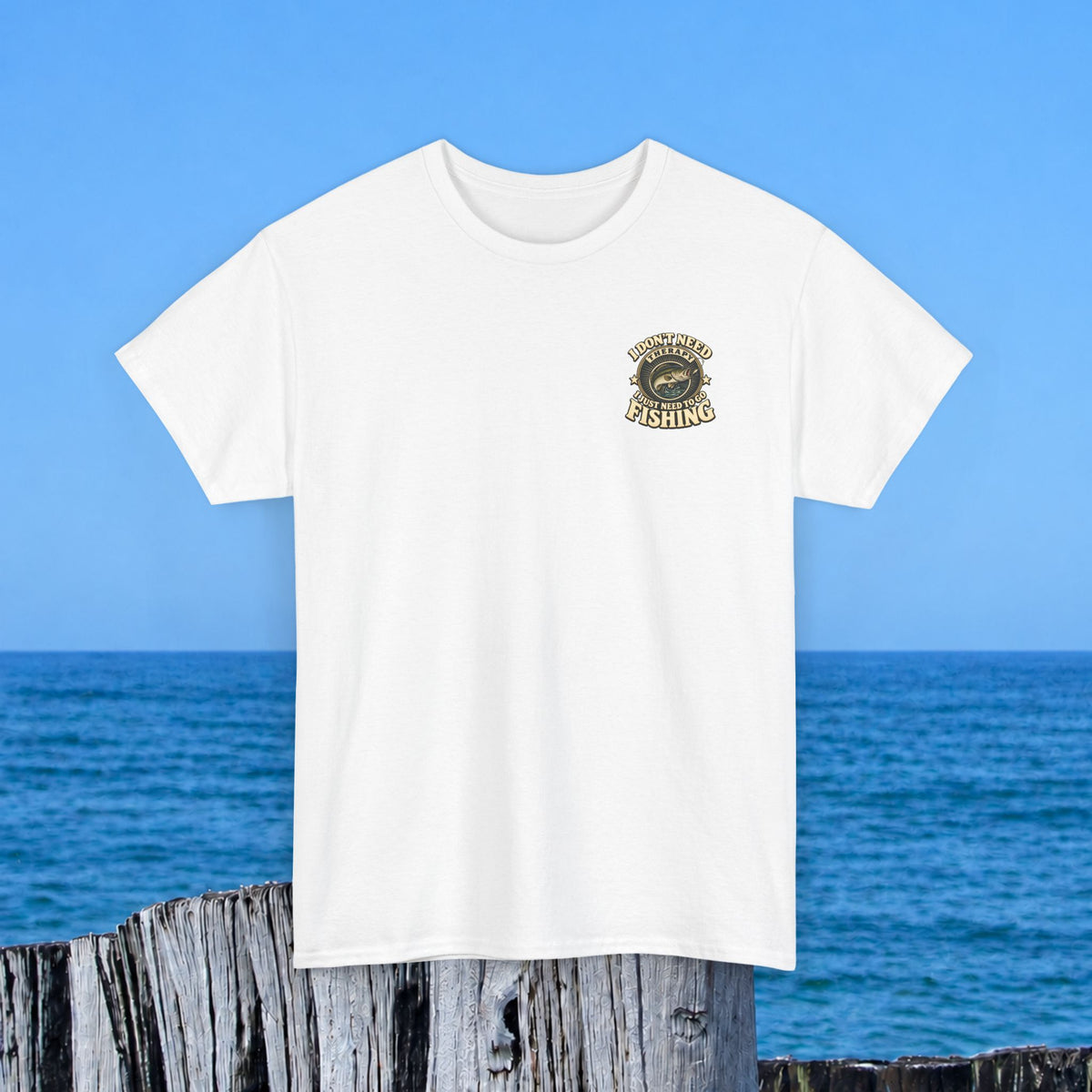 Fishing T-Shirt — "I Don't Need Therapy, I Just Need to Go Fishing" Graphic Tee