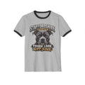 Staffordshire Terrier Ringer T-Shirt — "Tough Look, Soft Soul" Dog Lover Tee
