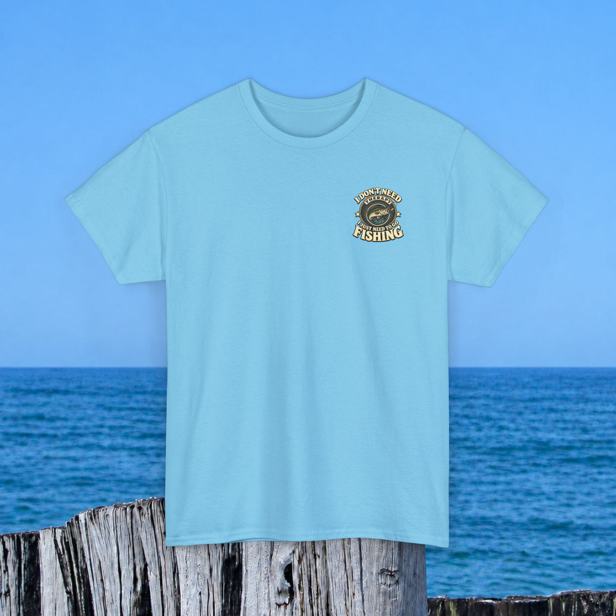 Fishing T-Shirt — "I Don't Need Therapy, I Just Need to Go Fishing" Graphic Tee