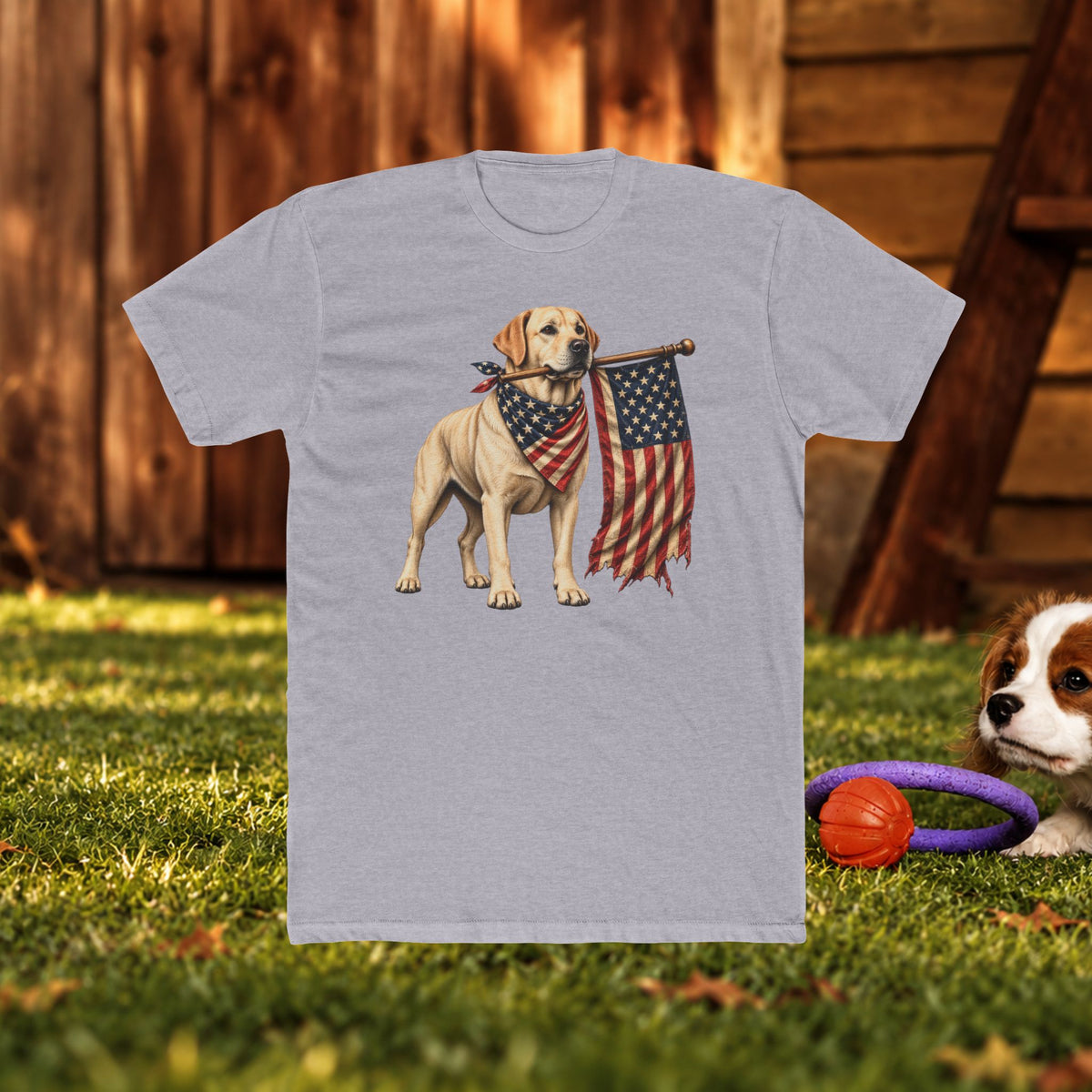 American Flag Labrador T-Shirt — Patriotic Dog Tee