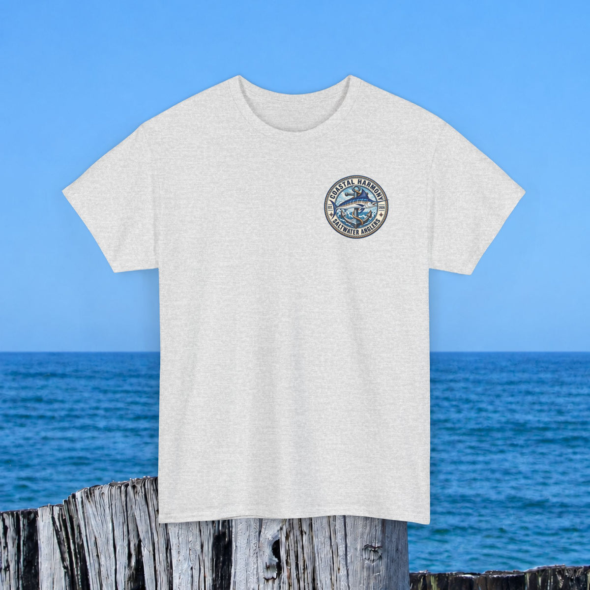 Fishing Tee — "Coastal Harmony" Saltwater Anglers Short-Sleeve Shirt