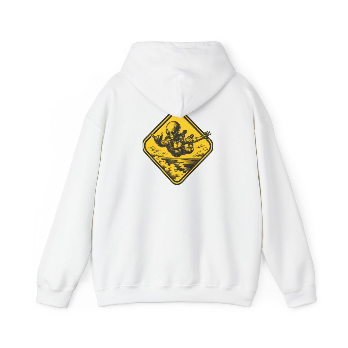 Yellow alien Graphic Hooded Sweatshirt