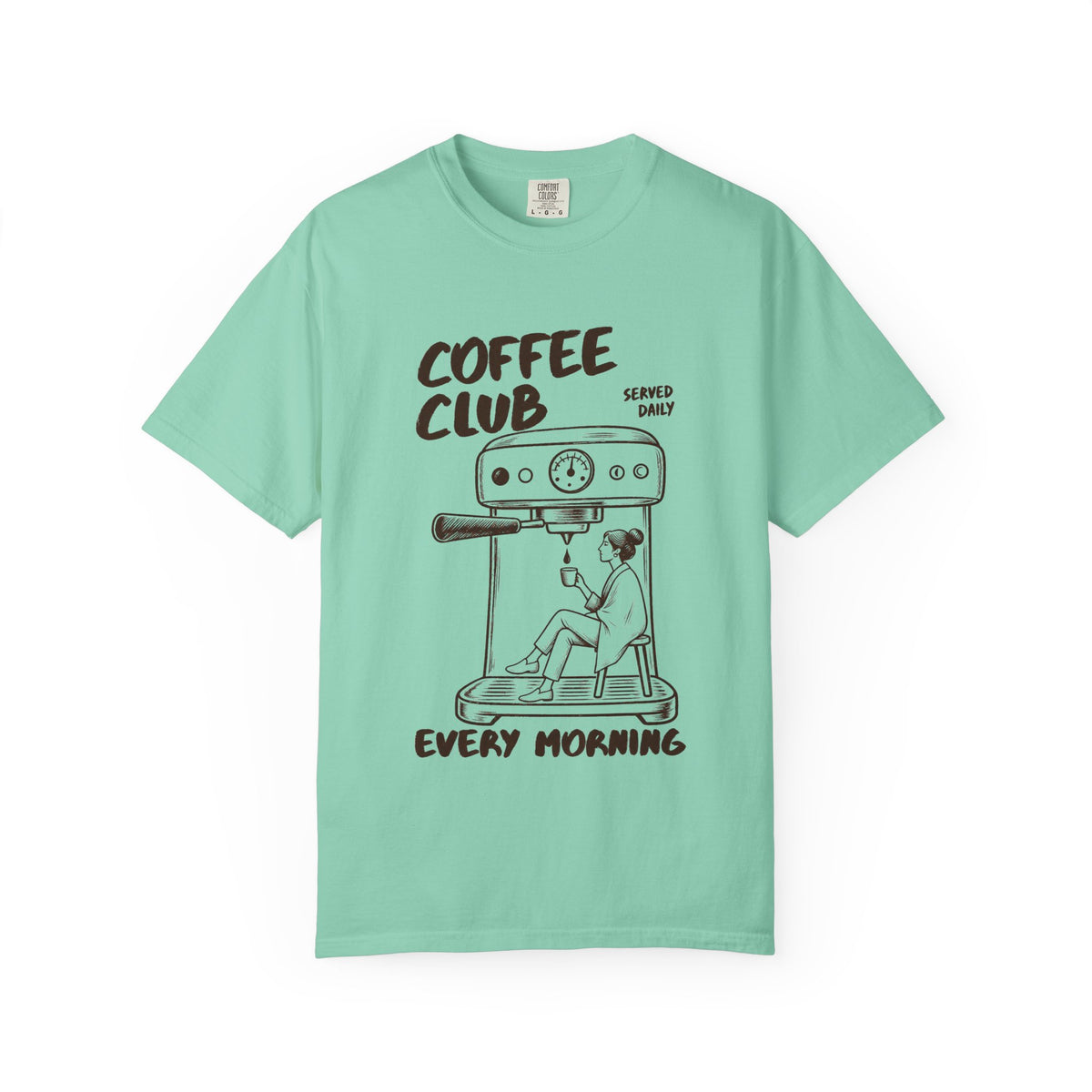 Coffee Club T-Shirt — 'Every Morning' Espresso Machine Graphic Tee