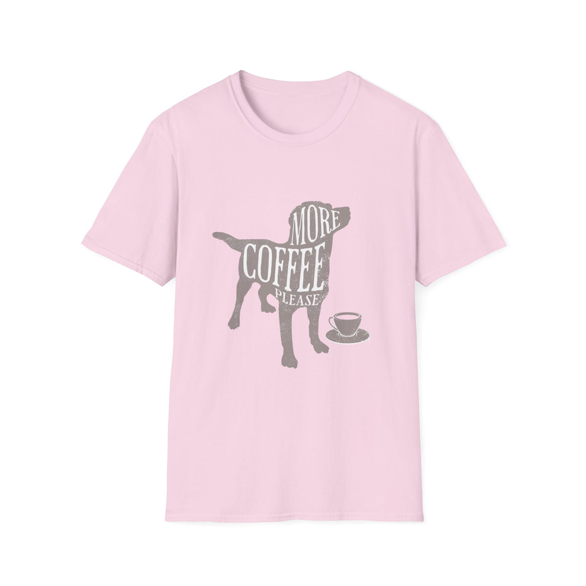 More Coffee Please Dog T‑Shirt — Cute Labrador Coffee Lover Tee