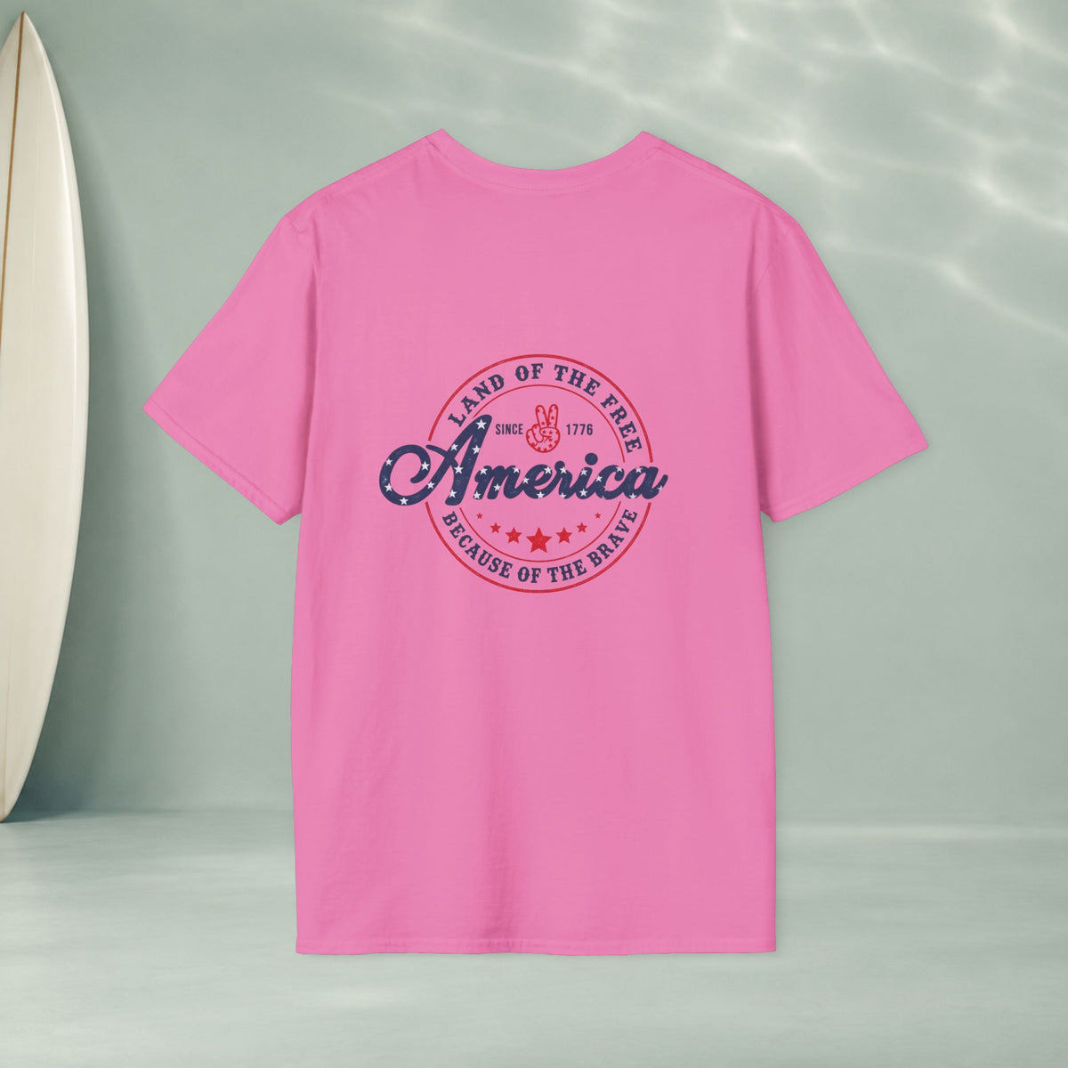 America Vintage Badge T-Shirt — "Land of the Free, Because of the Brave"