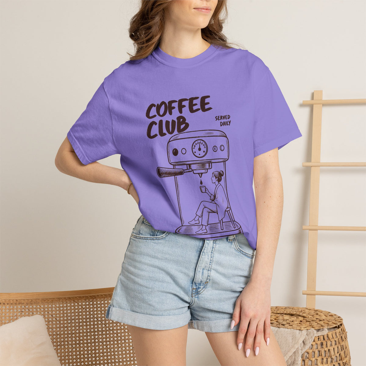 Coffee Club T-Shirt — 'Every Morning' Espresso Machine Graphic Tee