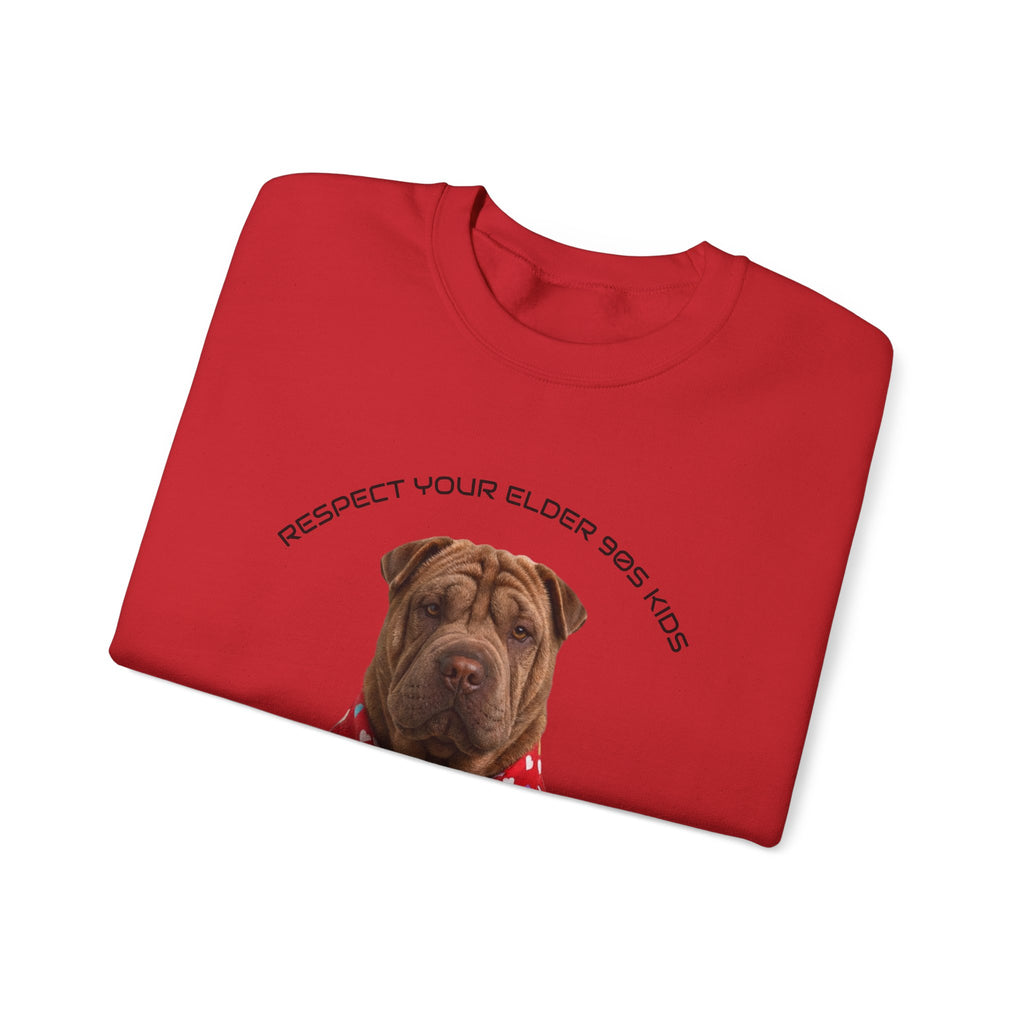 Dog Lover Sweatshirt — 'Respect Your Elder' Shar-Pei Graphic Crewneck