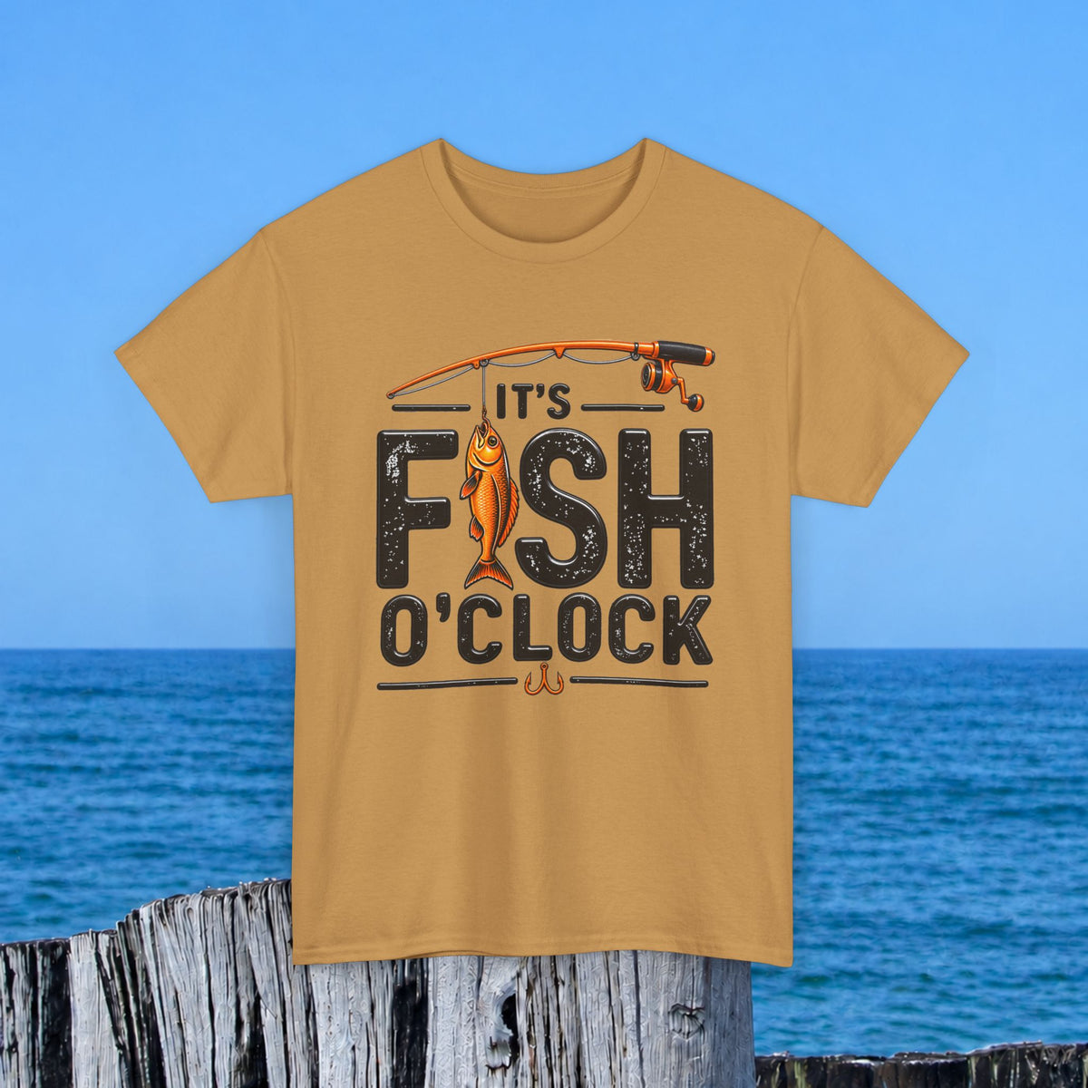 Fishing T‑Shirt — "It's Fish O'Clock" Graphic Tee for Anglers