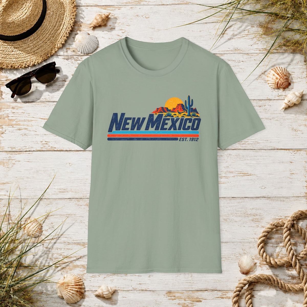New Mexico Retro Sunset T-Shirt — Vintage Desert State Graphic Tee