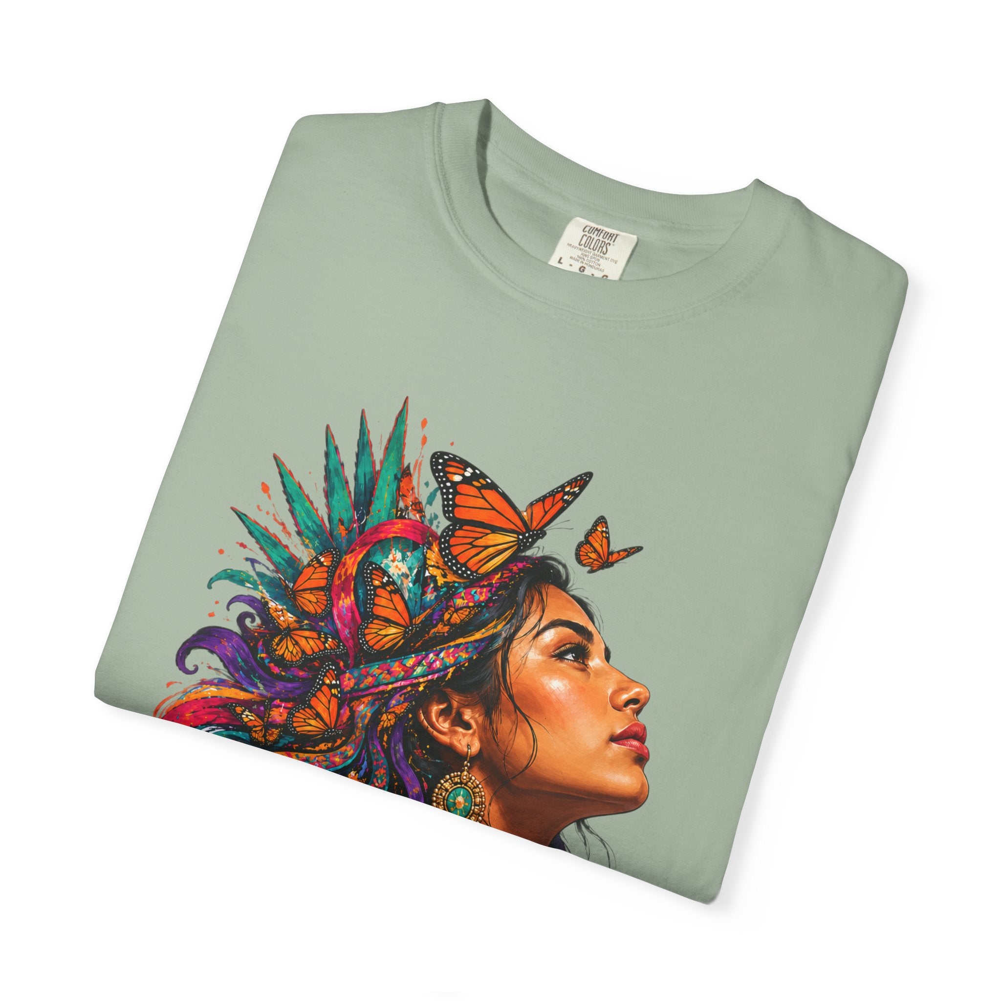 T-Shirt — 'Nunca Olvido De Donde Vengo' Colorful Indigenous Woman Graphic