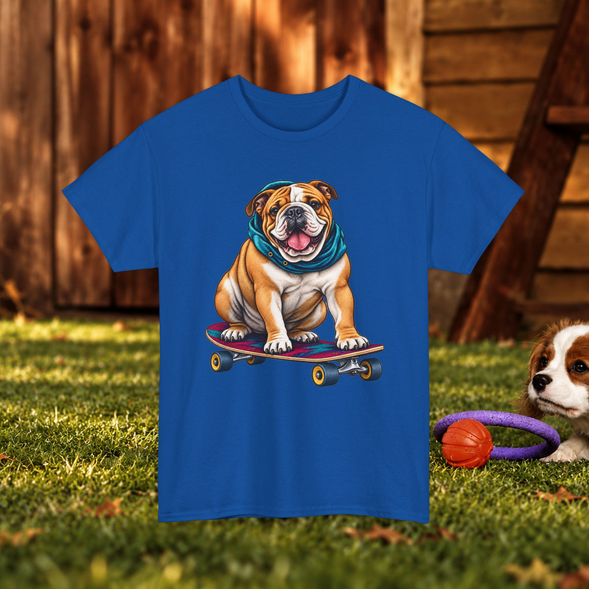 Bulldog Skateboard T-Shirt – Cute Skateboarding Dog Graphic Tee