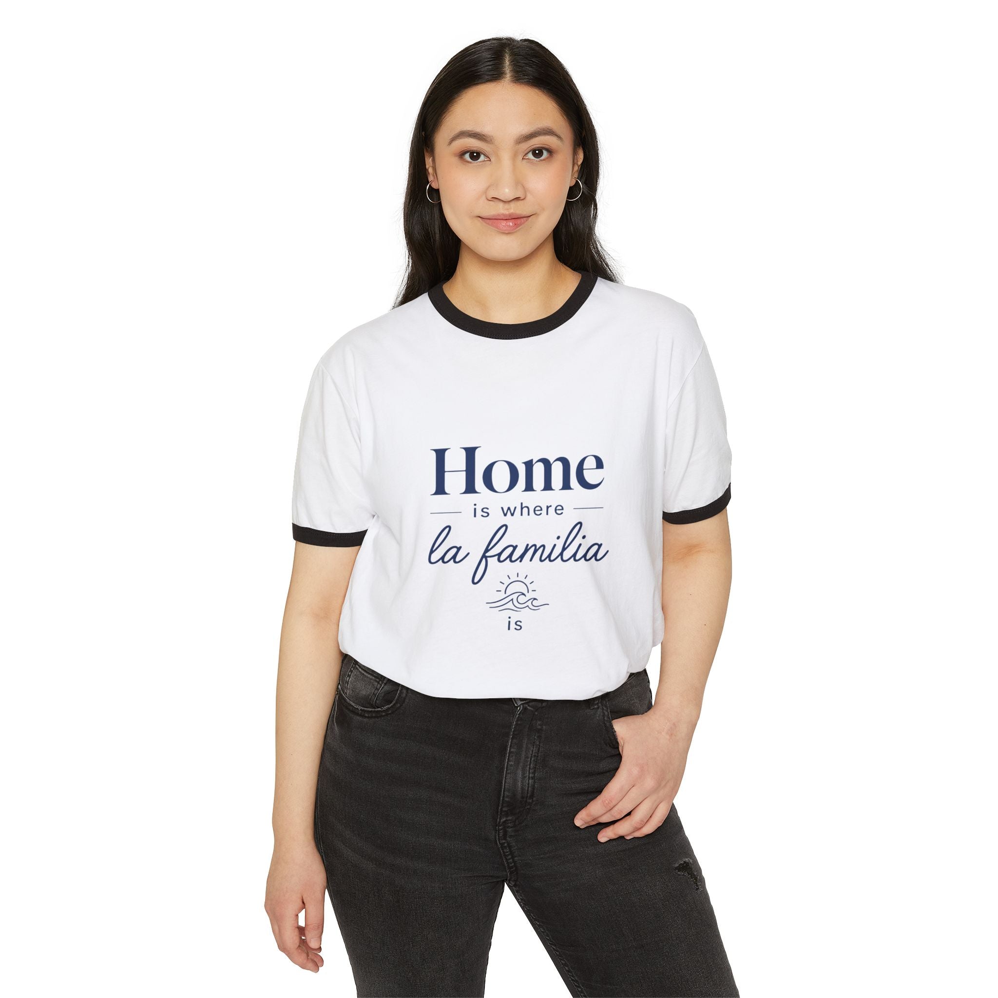 Home Is Where La Familia Is Ringer T-Shirt