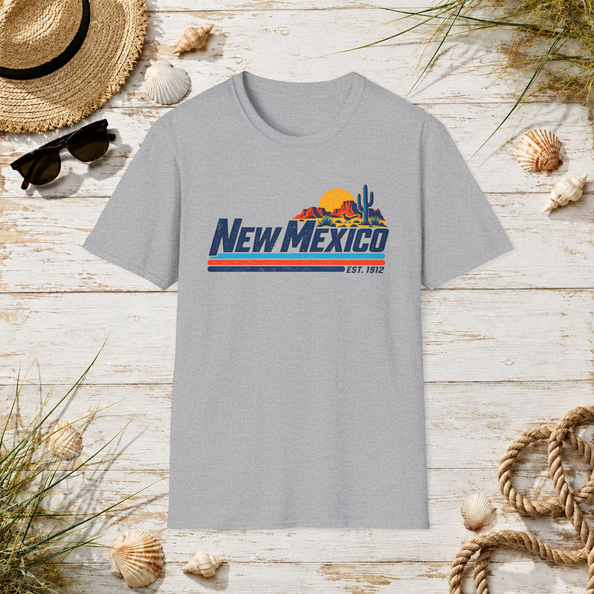 New Mexico Retro Sunset T-Shirt — Vintage Desert State Graphic Tee