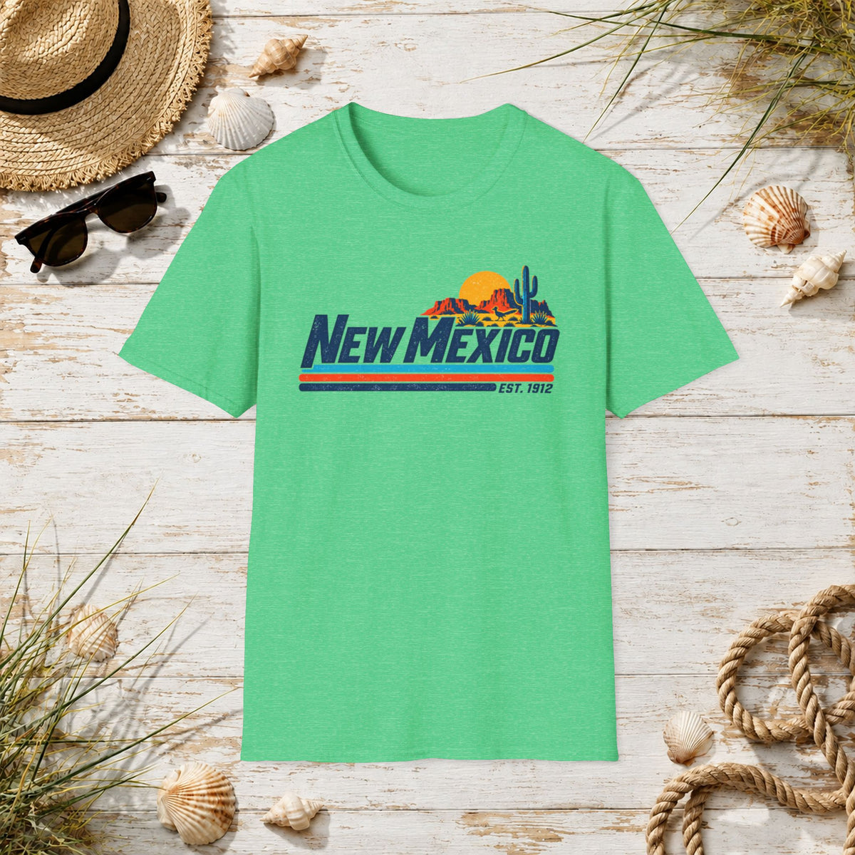 New Mexico Retro Sunset T-Shirt — Vintage Desert State Graphic Tee
