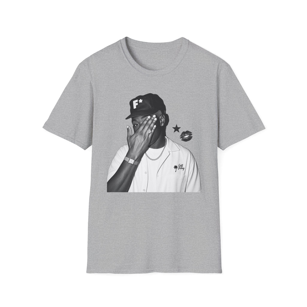 Graphic T-Shirt “F*” Cap Portrait — Moody Black Streetwear Tee