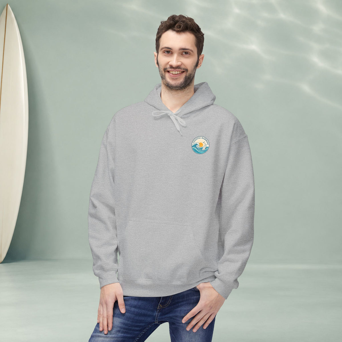 America Vintage Badge Hoodie — "Land of the Free, Because of the Brave"