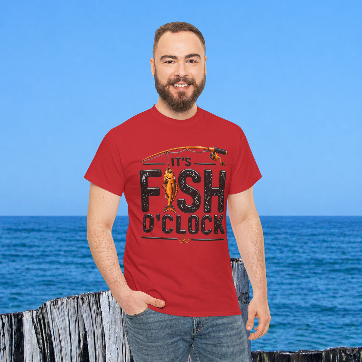 Fishing T‑Shirt — "It's Fish O'Clock" Graphic Tee for Anglers