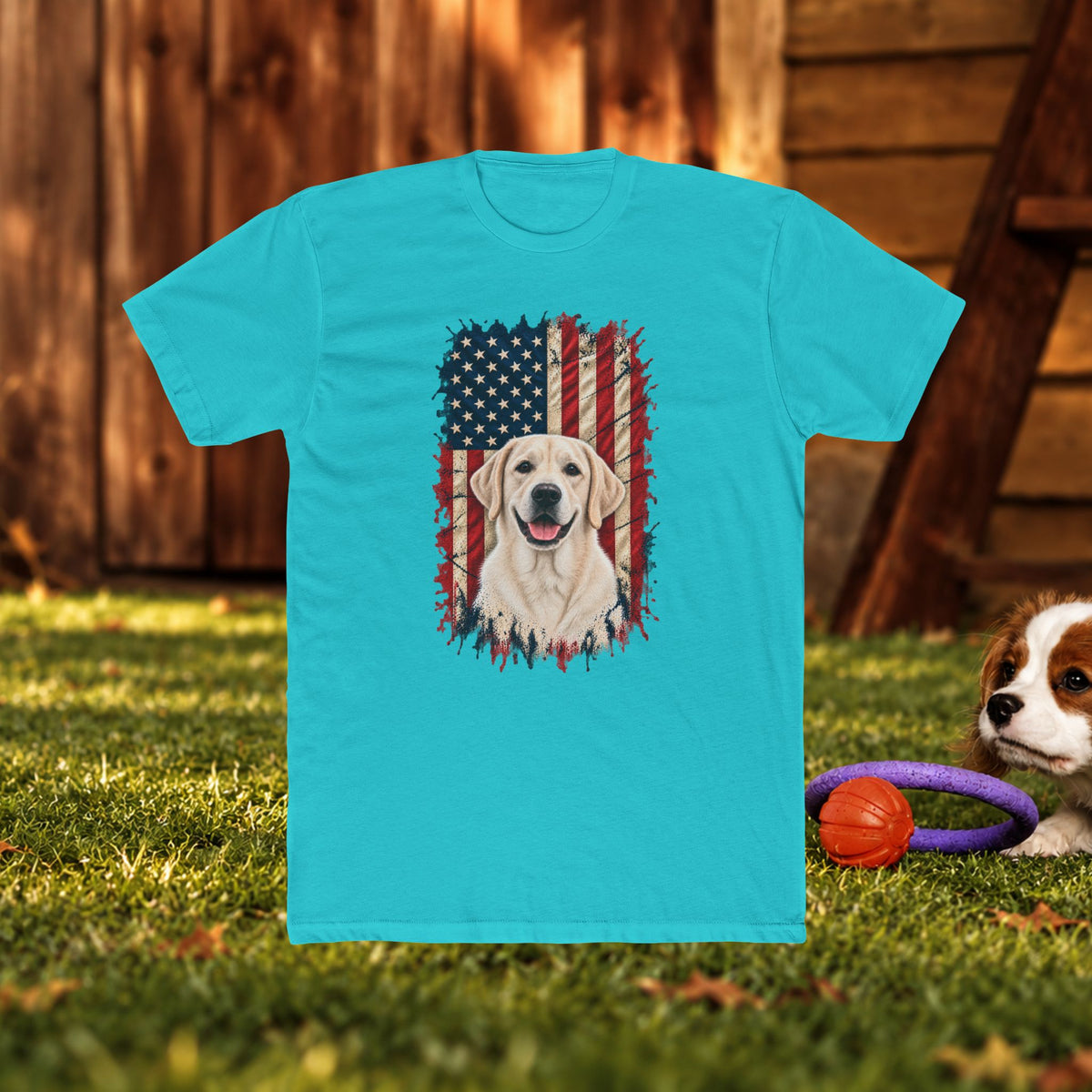 American Flag Labrador T-Shirt — Patriotic Dog Lover Tee