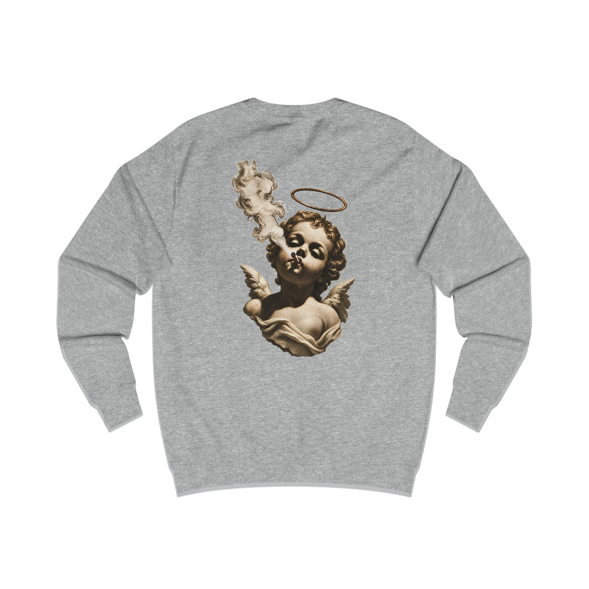 Angel Cherub Smoke Sweatshirt — Small Leaf Chest Logo