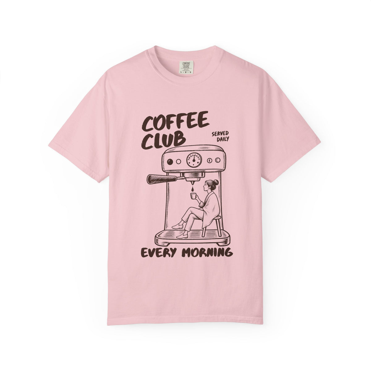 Coffee Club T-Shirt — 'Every Morning' Espresso Machine Graphic Tee