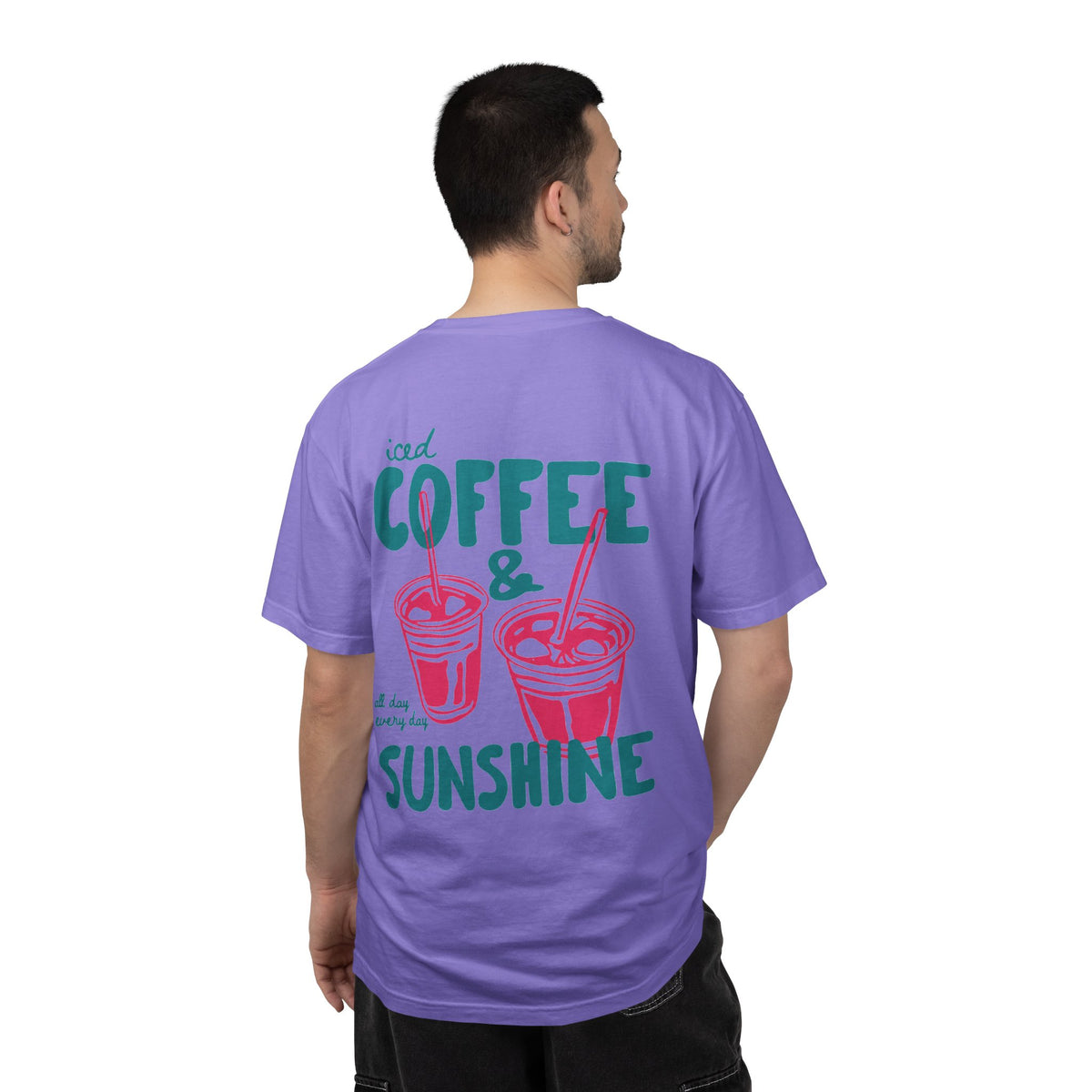 Iced Coffee & Sunshine T-Shirt — Retro Summer Coffee Graphic Tee