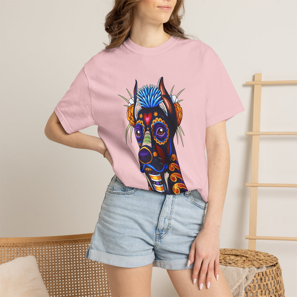Doberman Día de los Muertos Graphic T-Shirt