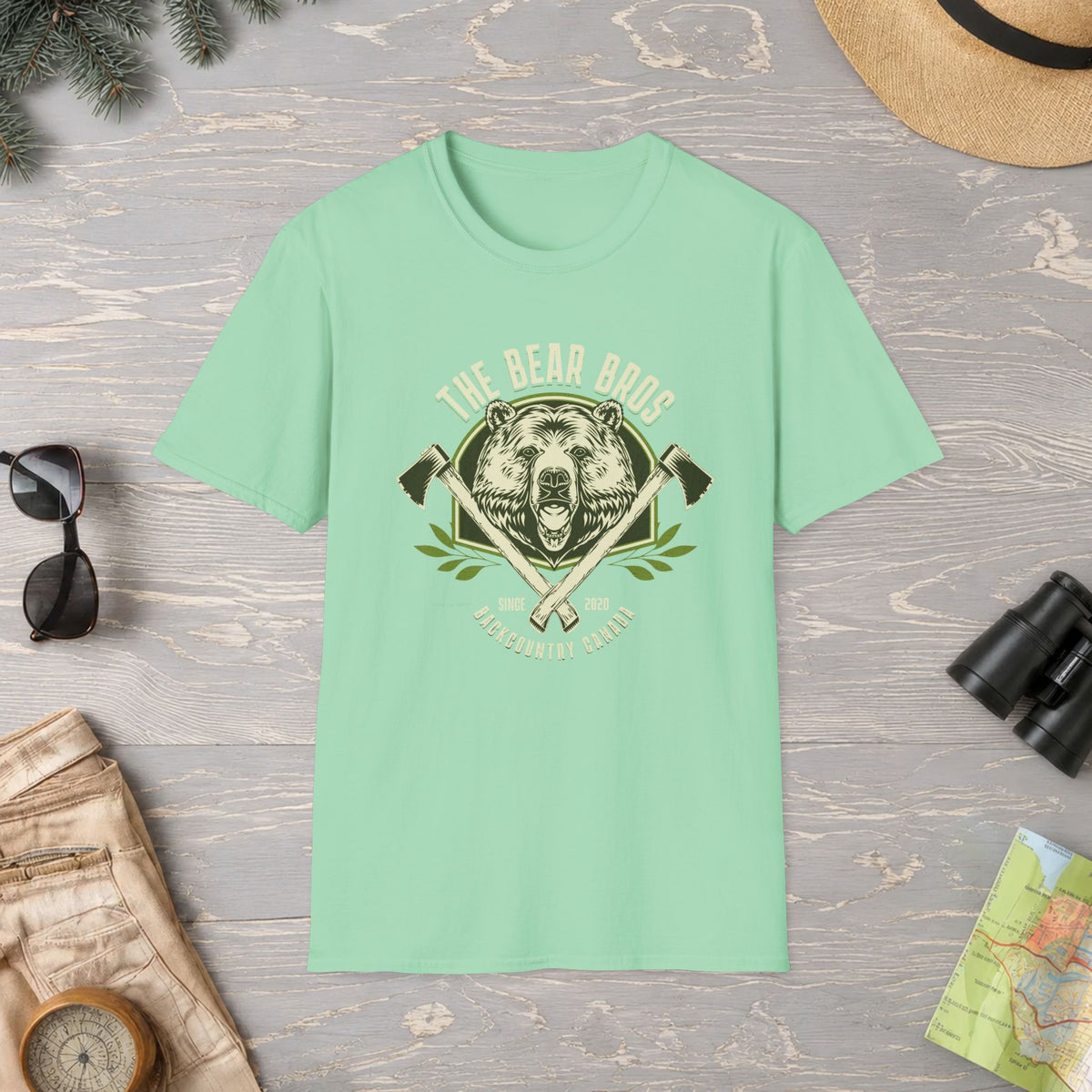 Bear Bros Axe T-Shirt — Vintage Grizzly Graphic Tee