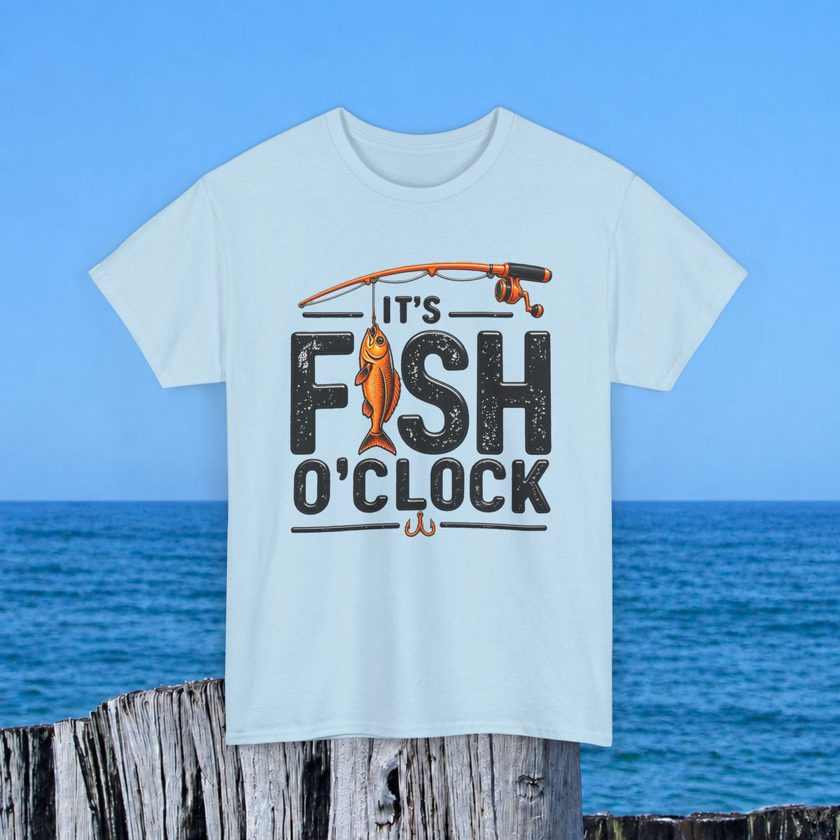 Fishing T‑Shirt — "It's Fish O'Clock" Graphic Tee for Anglers
