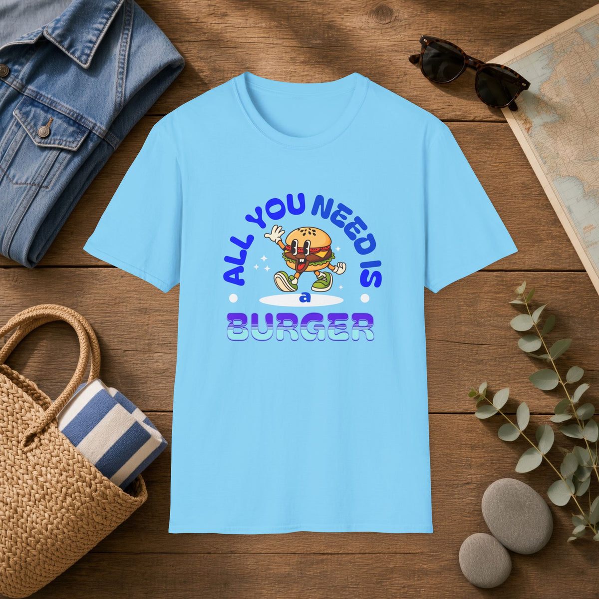 Burger Graphic T‑Shirt — "All You Need Is Burger" Funny Retro Tee