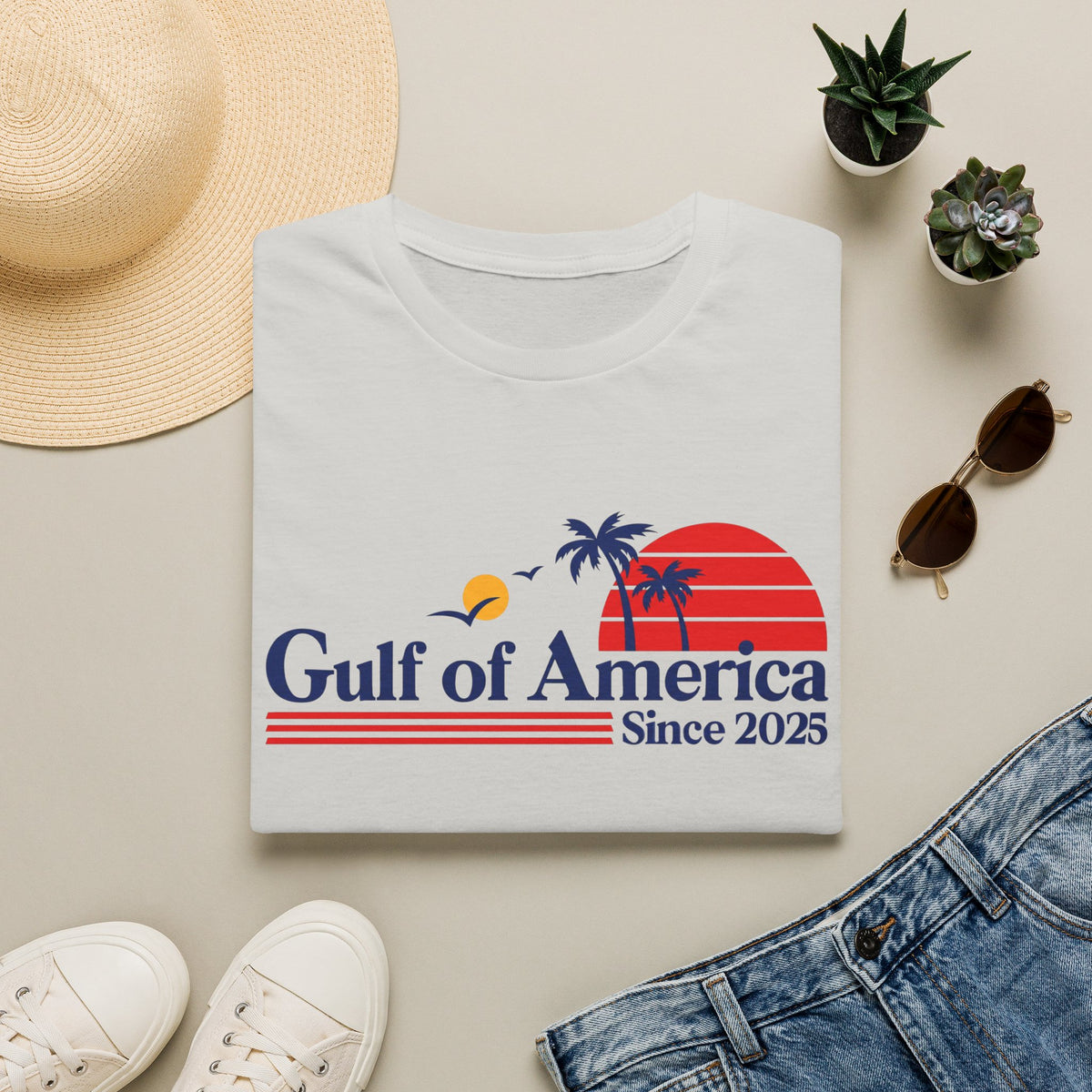 Gulf of America Retro Sunset T-Shirt — Since 2025 Beach Tee